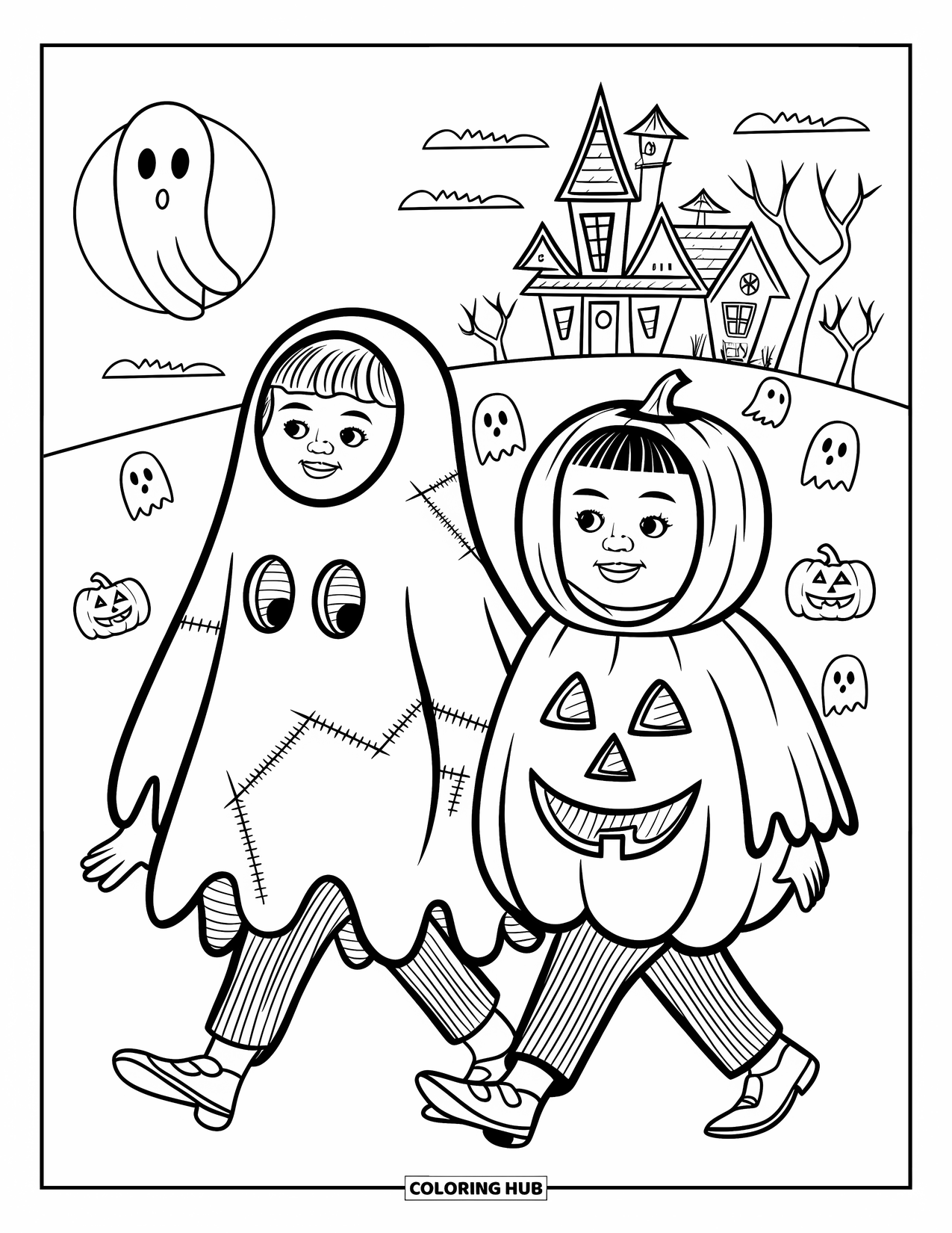 85+ Vintage Halloween Coloring Pages for Kids & Adults (Free Printable ...