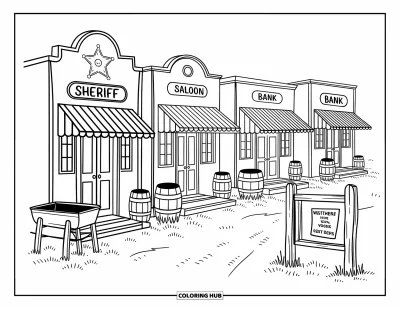 70+ Coloriages du Far West pour enfants et adultes (Gratuits)