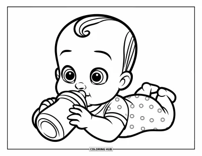 60+ Coloriages de bébé garçon pour enfants et adultes (Gratuits)