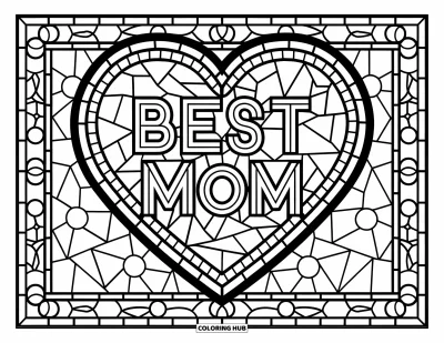 Legjobb anya kifestő felnőtteknek: Szívmozaik “Best Mom” felirattal, virágokkal és örvényekkel körülötte