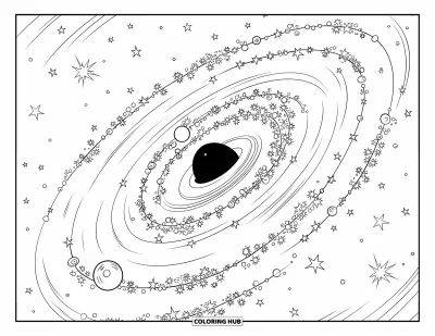 50+ Dibujos de agujeros negros para colorear para niños y adultos (Gratis)