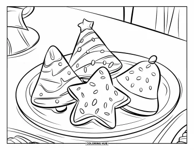 95+ Christmas Cookie Coloring Pages