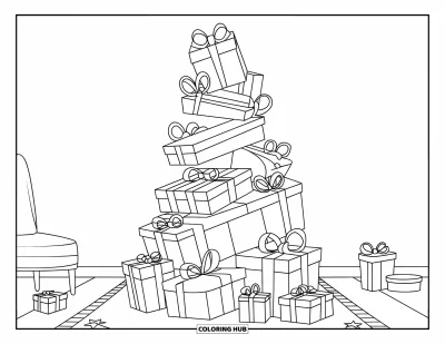 110+ Coloriages de cadeaux de Noël pour enfants et adultes (Gratuits)