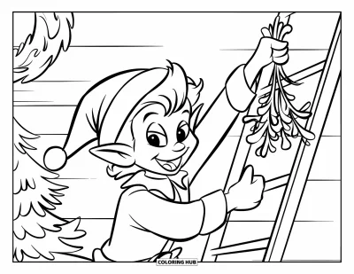 90+ Elf Coloring Pages