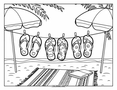 65+ Coloriages de tongs pour enfants et adultes (Gratuits)
