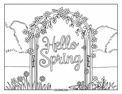 110+ Hello Spring Coloring Pages