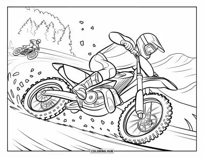 75+ Fargeleggingsark med motocross for barn og voksne (Gratis)