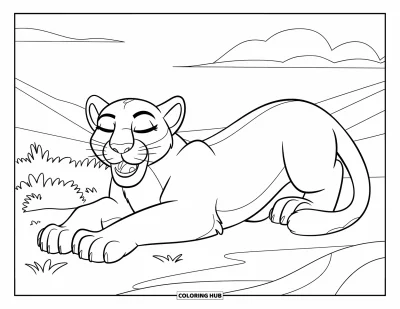 85+ Desenhos de leão-da-montanha para colorir para crianças e adultos (Grátis)