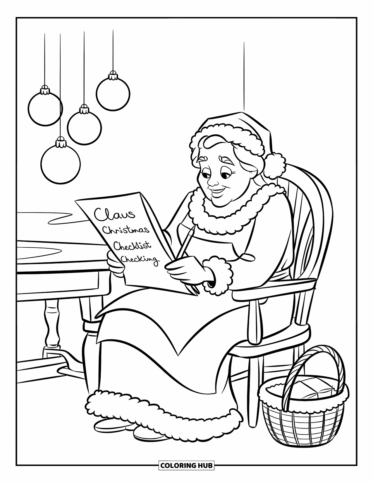 70  Mrs Claus Coloring Pages for Kids Adults (Free Printable PDFs)