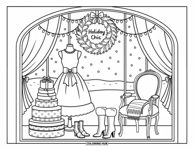 90+ Coloriages de Noël preppy