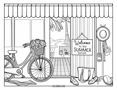 90+ Coloriages été preppy pour enfants et adultes (Gratuits)