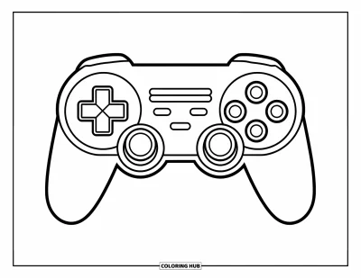 Technology Coloring Page for Kids: Game controller with big, easy buttons for fun gaming
