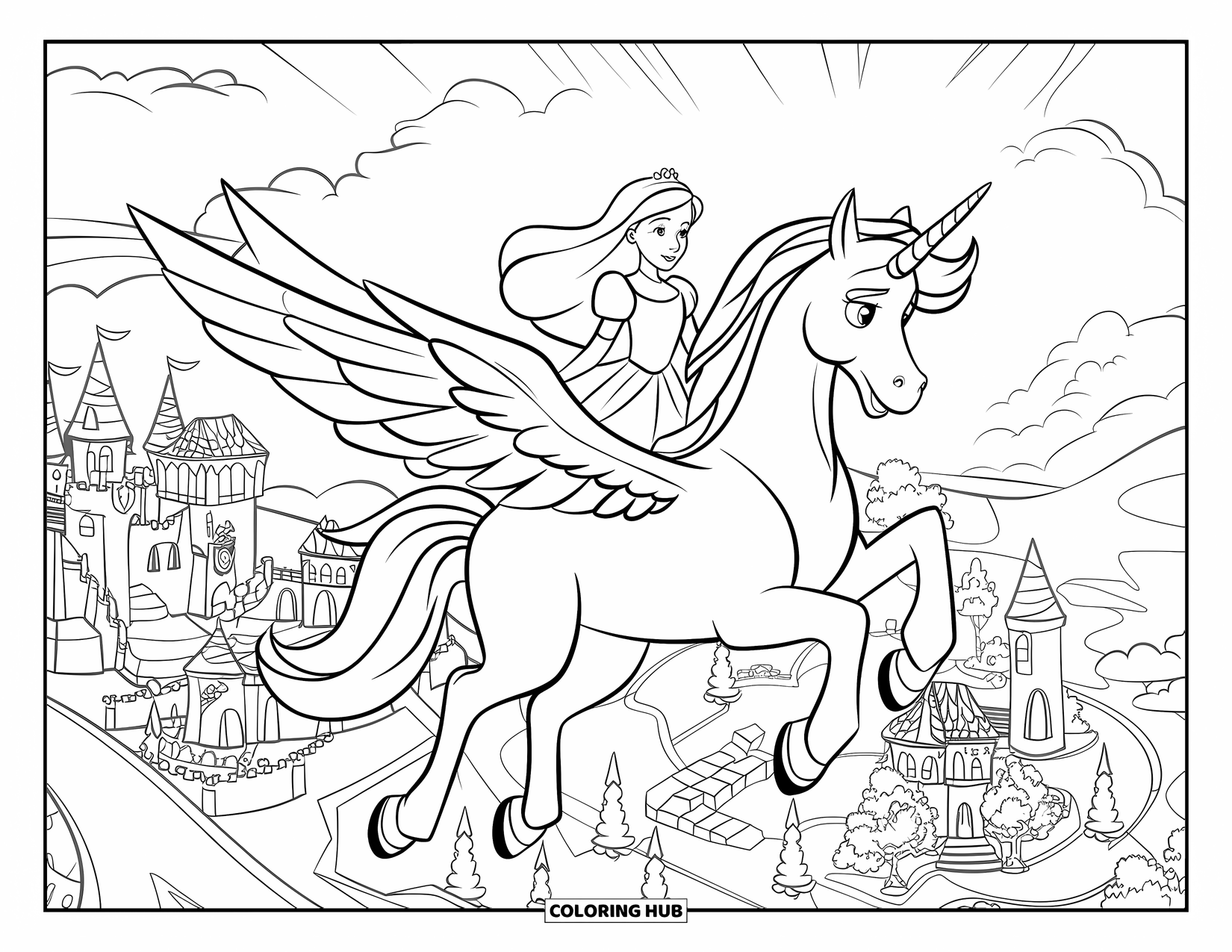 65  Unicorn And Princess Coloring Pages for Kids Adults (Free 65  Unicorn And Princess Coloring Pages for Kids Adults (Free