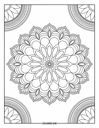 Diwali kifestő felnőtteknek: Egy mandala stílusú rangoli részletes virágos mintákkal
