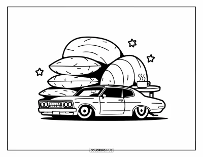 Lowrider kifestő felnőtteknek: Egy kedves lowrider puha párnák és meleg ital mellett