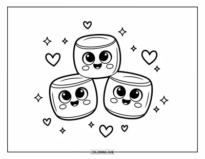 75+ Coloriages de guimauves pour enfants et adultes (Gratuits)