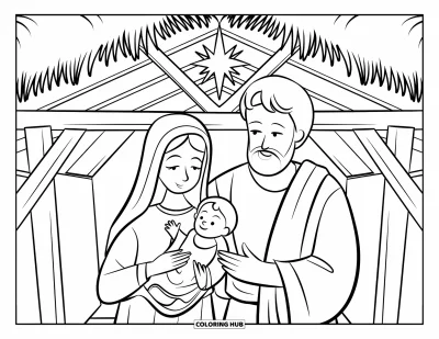 85+ Dibujos de nacimiento para colorear