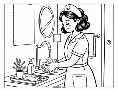 85+ Nurse Coloring Pages