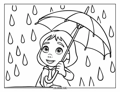 70+ Rain Coloring Pages