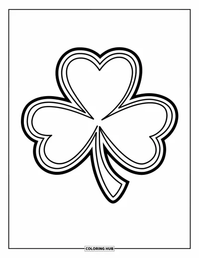 Coloriage de trèfles pour enfants : Un grand trèfles audacieux centré simplement sur la page