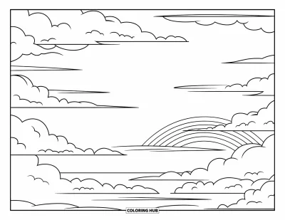 70+ Coloriages du ciel pour enfants et adultes (Gratuits)