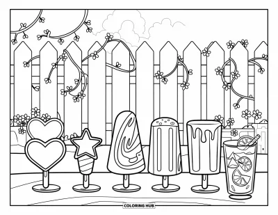 90+ Disegni di gelati estivi da colorare