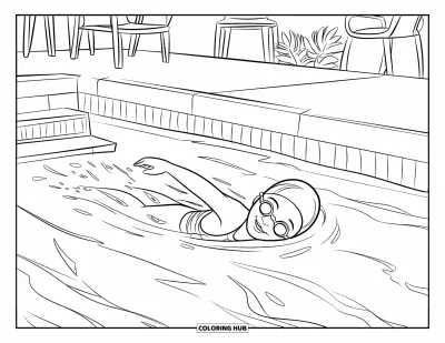 65+ Schwimmbad-Ausmalbilder für Kinder und Erwachsene (Kostenlos)